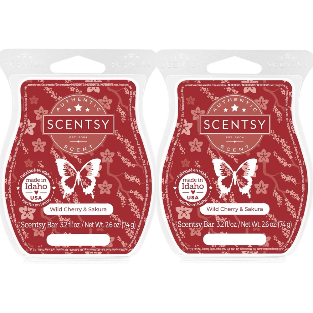 Scentsy Wild Cherry & Sakura Wax Bars - Set of 2
